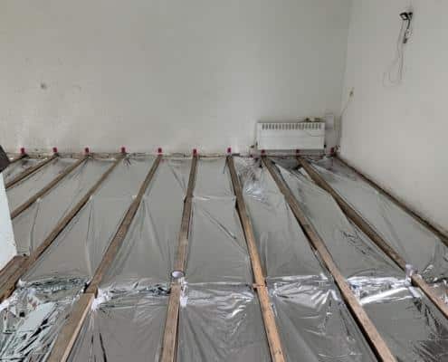 Warme vloer door vloerisolatie in Stramproy